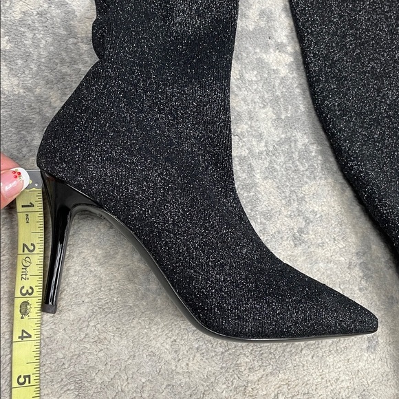 NIB Giuseppe Zanotti Stretch Glitter Over The Knee Boots Black Sz 36 - Picture 13 of 16